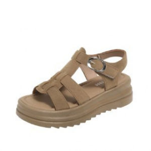 [Free Shipping] Thick-Soled WomenS Summer 2026 Sandals New Style Casual Roman Sandals Beach Shoes Height-Increasing Versatile Beach Shoes