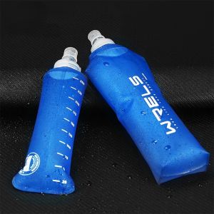 Collapsible Soft Water Bottle in 250ml 500ml Sizes – BPA-Free TPU for Running and Outdoor Activities