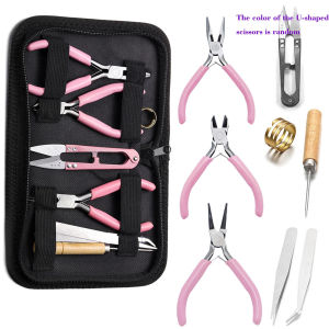 BHQ 8pcs/set Jewelry Handmade Beading Tool Set Cutting Pliers Wire Scissors for Jewelry Making DIY Kit