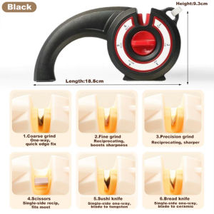 6-IN-1 Knife Sharpening Tool for Kitchen Use with Multi Stage Sharpener for Knife and Scissors