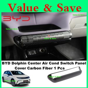 BYD Dolphin Center Air Cond Switch Panel Car Accessories Carbon Fiber Style Air Conditioner Switch Cover Frame Control