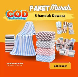 [5pcs] Promo CUCI Gudang Handuk Mandi Dewasa Jumbo towel Bahan Microfiber 140x70cm