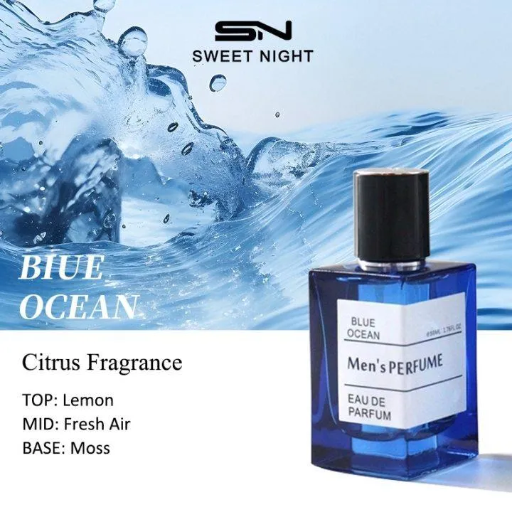 【Buy Take 1】Sweet Night Men Perfume Blue Ocean Long-Lasting 50ml Classic  Perfume For Boys Long-Lasting Fresh And Attractive Scent For All People For 