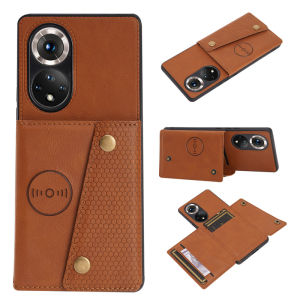 PU Leather Case For Huawei Honor 50 Pro Car c Holder Stand Back Cover For Honor 50 SE Wallet Card Slots Shockproof Shell