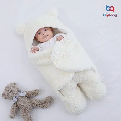 Baby Blanket Newborn Baby Swaddle Wrap Soft Winter Plush Blanket Baby Bedding Receiving Blanket Sleeping Bag