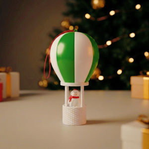 CuddleCove Christmas Hot Air Balloon Led Night Light Santa Snowman Table Decor Warm Light Battery Gift