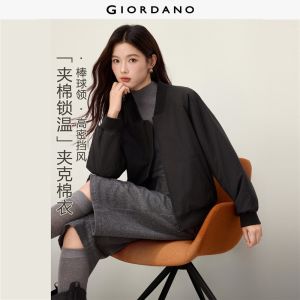 Giordano Beau Monde Women Triple-protection baseball collar padded jacket Free Shipping 13376748