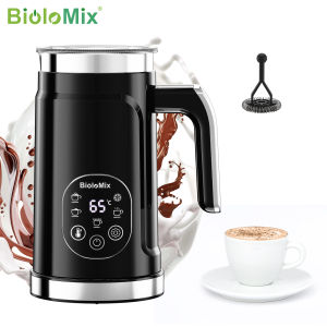 Upgraded 5-in-1 LED Touch Screen Milk Frother for Lattes & Coffee Hot And Cold Foam Maker Hot Chocolates Cappuccino