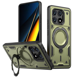 For Xiaomi Poco X6 Pro 5G Case Magsafe Wireless Charge Cover For PocoX6Pro Poko Little X 6 Pro X6Pro 5G Ring Stand Armor Funda