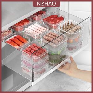 N2HAO 1 cái hộp bảo quản thực phẩm tủ lạnh đông lạnh thịt rau tươi giữ hộp trong suốt nhà bếp hộp lưu trữ kín