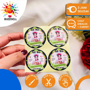 Buzz Gell Sticker Cireng Isi Ayam Sticker Cilok Bulat Free Desain Label Cibay Custom Uk.Kecil 2-4