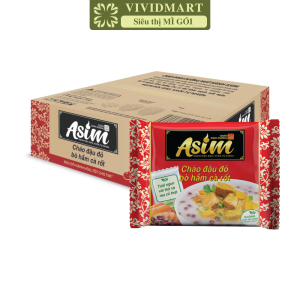[THÙNG 30 GÓI] - ASIAFOODS - Cháo Asim (có gói rau thịt thật) 5 vị: Đậu ván Đậu xanh Đậu đỏ Đậu trắng Đậu đen (72-74g/gói)