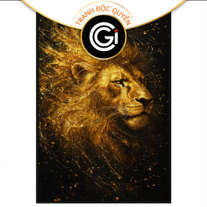 Tranh sơn dầu sư tử. Tranh treo tường dán tường canvas trang trí. CGI-1779