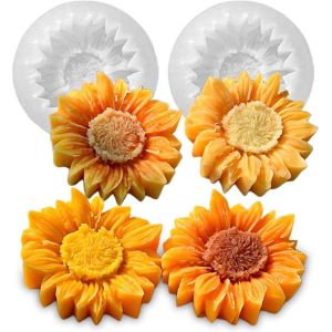 CHUAN 3D Sunflower Pendent Mold Relief DIY Handmade Soap Molds Portable Candle Silicone Moulds Plaster Clay Resin Art Craft
