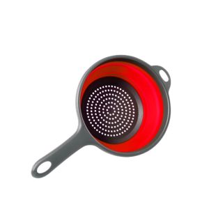TIRRALIRRA Space-Saving Fruit Washing with Handle Collapsible Silicone Strainer Drainer Colander Dish Draining Basket
