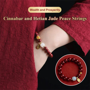 Natural cinnabar bracelet Gold Swallowing Beast Cinnabar Bracelet Lucky Strike to turn good luck