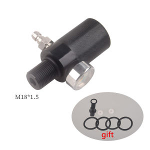 HPA M18*1.5 Change G1/2-14 Pressure Regulator Gas Cylinder Refill Filling Adapter Air Tank Connector Quick Coupler Threaded Fitting Black Aluminum For Station Scuba Diving