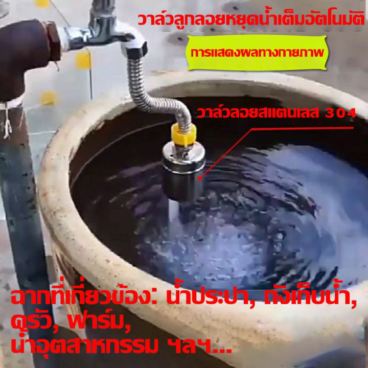 ลูกลอยตัดน้ำ  ลูกลอยแทงค์น้ำ อัตโนมัติ ขนาด 1/2" 3/4" และ 1" ลูกลอยเปิด-ปิดน้ำ วาล์วลูกลอย สแตนเลส 304 ควบคุมระดับน้ำ วาล์วน้ำ ก๊อกน้ำ ถังน้ำ เต้ารับน้ำ มีโค้งงอมากกว่า 90 โค้ง