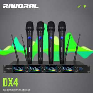 Wireless Microphone Karaoke Dual UHF Handheld Microphones Heavy Duty Cordless 4 8 Wireless Metal Mics Work Range 100m / 328ft Meeting Conferences Public Speaking Events