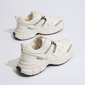 Giày Chunky Sneaker Đế Dày Nữ Mùa Mới ins Giày Chạy Bộ Thể Thao Giản Dị Nhẹ Màu Bạc Hợp Thời Trang