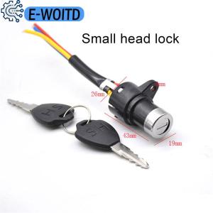 E-WOITD Ignition Switch Key Power Lock Universal Electric Bicycle Biking Portable Dustproof Cycling Parts for Electric Scooter