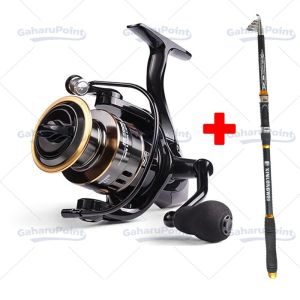 Set Lengkap Memancing Murah Dan Kukuh 2.1-3.6M Joran Pancing Portable Carbon Fiber Telescopic Mudah Alih Pancing Dan 7.2:1 Reel pancing set full besi HE SERIES BAHAN 12 BEARING 1000-6000 MAX DRAG 10KGuntuk Ikan Lele dan Karper