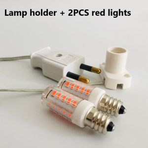 Altar light Lamp 2.4inch /Electric Candles Light With Plug Wire/LED Bulb 2PCS E12 Red