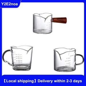 【Local shipping】 70 75ml Espresso Shot Double Spout Measuring Cup Heat-Resistant Handle Clear Scale Wine Milk Coffee Measure Jug
