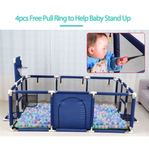 L&Hคอกกั้นเด็ก/บ้านบอล มีแป้นบาส+โกลฟุตบอล ครบจบที่เดียว!!เฟอร์นิเจอร์เด็กบทกวีสำหรับเด็กลูกบอลแห้งสระว่ายน้ำสระว่ายน้ำอุปสรรคด้านความปลอดภัย Babys สนามเด็กเล่น Ball Park สำหรับ 0-6 ปี（120cm*180cm）