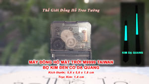 Máy Đồng Hồ KIM NHẢY Đài Loan Trục Phổ Thông - Bộ Kim DẠ QUANG - Tặng Pin AA - Bảo Hành 1 Năm