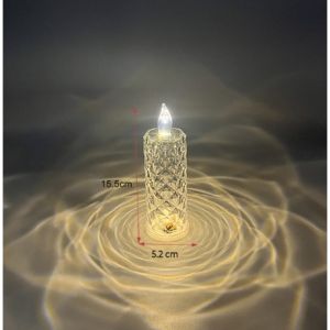 Lampu Lilin Estetik Lampu LED Bentuk Lilin Bahan Akrilik Kristal Lampu Dekorasi Kamar Lampu Lilin Elektrik