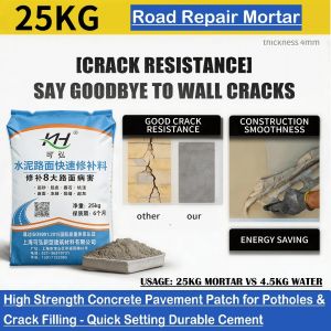 25KG Heavy Duty Cement Repair Mortar Cracked Walls Concrete Floor Sanding Road All In One
