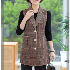 เสื้อกั๊กลายสก๊อตวินเทจ ตัวยาวปานกลาง เสื้อกั๊กลายสก๊อตวินเทจ ตัวยาวปานกลาง เสื้อกั๊กระบายความร้อน