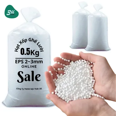 Hạt xốp ghế Sofa lười EPS 2mm 3mm 3ii Home 0.5kg màu trắng êm ái giữ form lâu khử mùi nhồi gối ghế thư giãn sofa