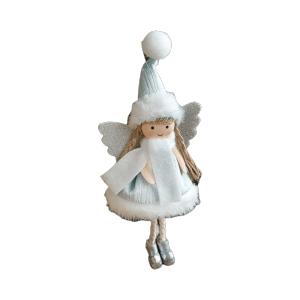 MUQZI Shiny Angel Dolls Pendants Wings Girl Plush Christmas Tree Ornaments Home Decor Sweet Xmas Hanging Ornament Christmas Gift Giving