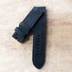 Tali Jam Tangan Pria Kulit Sapi Crazy Horse Hitam Bergaransi