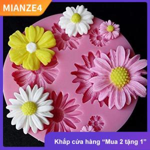 [COD] MIANZE4 3D hướng dương cánh hoa dập nổi Silicone khuôn cứu trợ fondant bánh trang trí công cụ