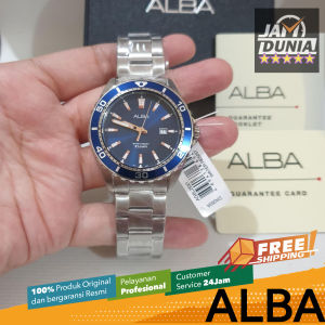 ALBA ORIGINAL - ALBA AG8L25 X1 ALBA AG8L25X1 Men LA - Silver - Stainless Steel - Diameter 4.4CM- Water Resist 100 Meter - Jamdunia / Jam dunia JD18 # Jam Tangan Pria Jam Pria Jam Tangan Anti Air + ALBA AG8L 25 AG 8L 25 X1 AG8 S003