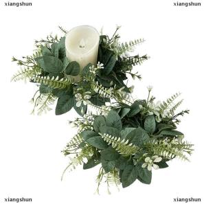 [COD] xiangshun พวงมาลัยเทียมประดับตกแต่งโต๊ะงานแต่งบ้านประดับต้นเทียนแบบเสาพวงมาลัยสีเขียวใบยูคาลิปตัสเทียม