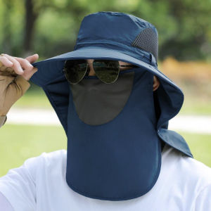 Sunscreen Masked Fishermans Hat Mens Outdoor Waterproof Sun Protection UV-Proof Sun Hats