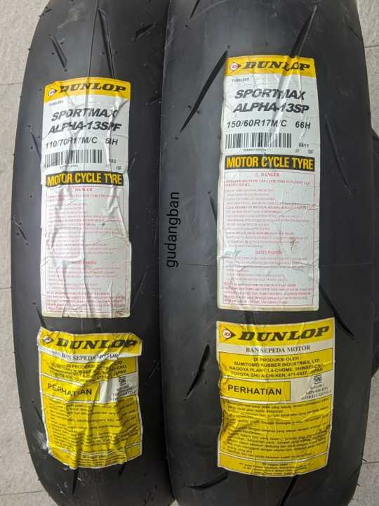 PAKET DUNLOP SPORTMAX 110 70 17 DAN 150 60 17 ALPHA-13 SP