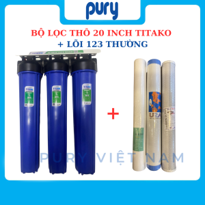 Bộ lọc nước sinh hoạt cao cấp bộ lọc tổng đầu nguồn bộ lọc chặn đầu nguồn bộ lọc thô đầu nguồn 3 cấp 20 inch