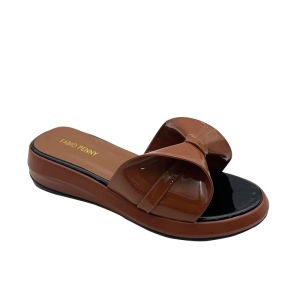 FABIO PENNY2025 new simple fashion glossy luxury womens sandals comfortable popular pu thick sole fashion bow slippers2026