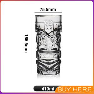 BUY HERE แก้วใส 410ml ใส่เครื่องดื่ม แก้วทนความร้อนสูง สไตล์ฮาวาย รูปทรงแปลกใหม่ไม่ซ้ำใคร Creative glass