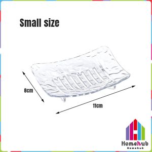 HB Plastic Soap Dish Drain Hole Non‑Slip Base Soap Holder Tray For Bathroom Home Gym Travel