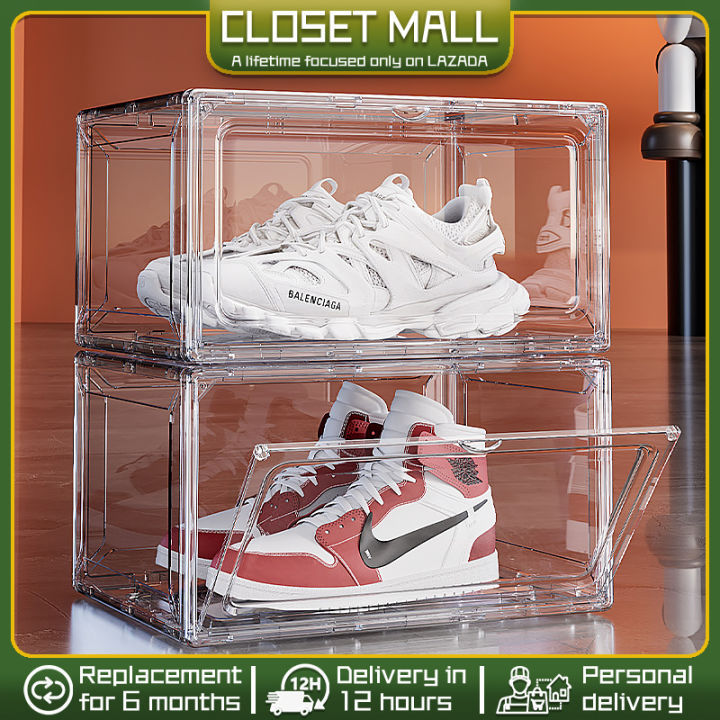 Acrylic Shoe Box Clear Magnetic Transparents Shoe Box for Sneaker ...