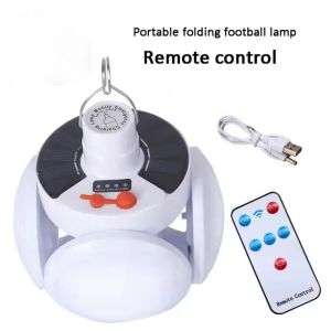 Aunlight Portable Solar Camping Light Outdoor Folding Light USB Rechargeable 5 Modes LED Bulb Lights Camping Torch Emergency Lamp for Power Outages