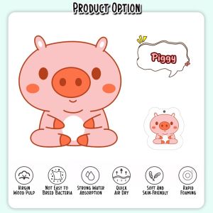 [Datz] Cartoon Compressed Dishwashing Wood Pulp Cotton Kitchen Sponge Scrub Sponge 洗碗海棉 Span Basuh Pinggan - KW45
