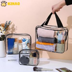 【N2HAO】 Transparent Cosmetic Bag PVC Women Zipper Clear Makeup Bags Beauty Case Travel Make Up Organizer Storage Bath Toiletry Wash Bag