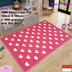 Tren-D-rugs Karpet love hati permadani bulu alas lantai kamar tidur ruang tamu dekorasi rumah anti slip murah 100 x 150 cm - NMs